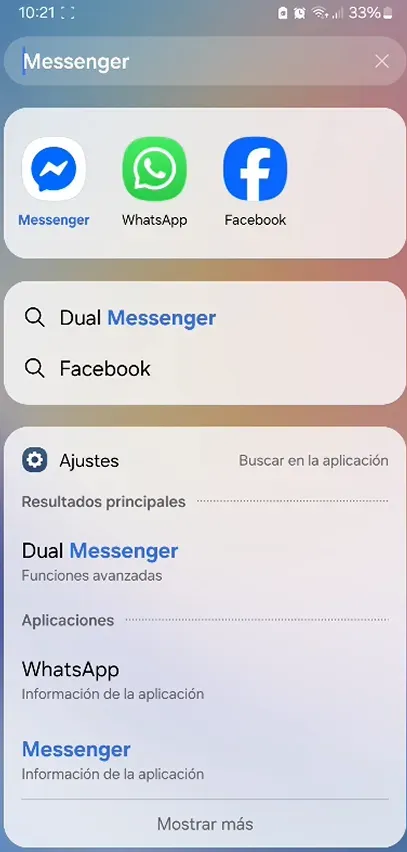la app de Messenger o Facebook